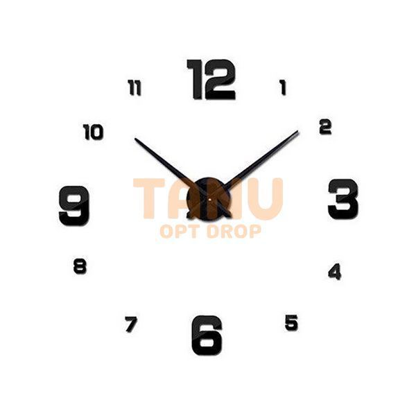 Годинник настінний 3D ZH005 DIY Clock NEW (з цифрами) Black 01k10p003v3 фото