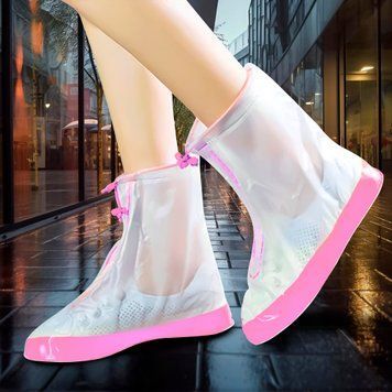 Многоразовые бахилы-чехлы на обувь от дождя и грязи Waterproof Shoe Covers S (35-36) Розовый (205) 01k06p037v2 фото