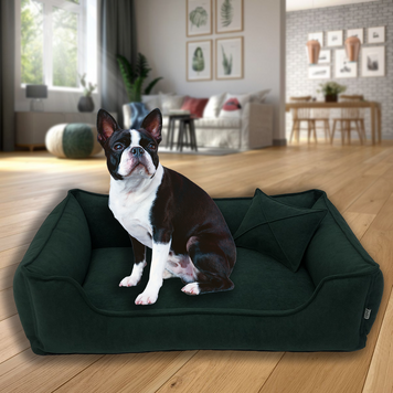 Велюрова лежанка для котів та собак Mamo Pets Premium, знімний чохол, ручка, XL 110*70 (90*57), зелена 05k01p001v4 фото
