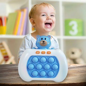Дитяча іграшка-антистрес Поп Іт 4 режими з підсвічуванням Quick Push Puzzle Game Fast №205В Блакитний/КК 03k05p276v2 фото