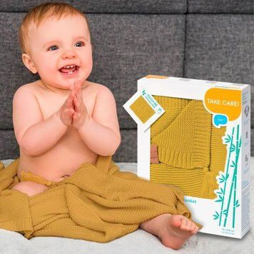 Ковдра трикотажна бамбукова для дітей (жовта) 75х100 см "BabyOno" (SB) 546/03 03k17p277v1 фото