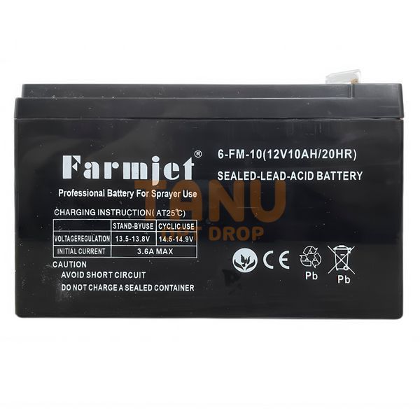Акумулятор свинцево-кислотний Farmjet 6-FM-10 12V (10Ah) 20HR (MOM) 11k12p324v2 фото