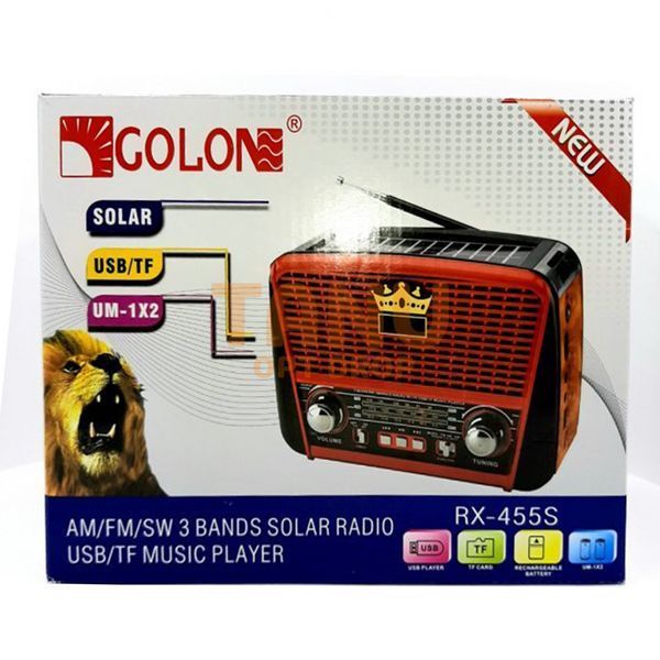 Портативный радиоприемник Golon RX-455S Solar 3-х волновой, Красный (211) 11k03p144 фото