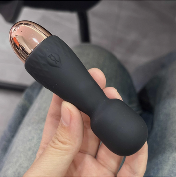 Міні вібратор з підігрівом, 10 режимів, з USB зарядкою Чорний  №:5 18k02p010v1 фото