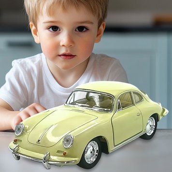 Машинка Porsche 356 B Carrera 2 Kinsmart 1:32 KT5398W, инерционная, Бежевый (IGR24) 03k10p378 фото