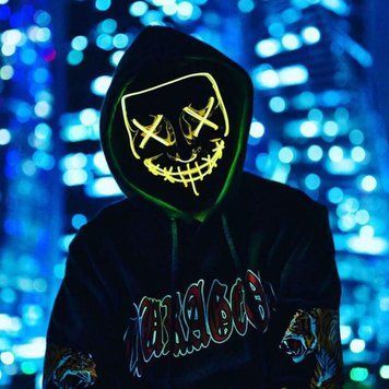 Неоновая маска "Судная ночь" | Светящаяся маска | Led Mask Жовтий (626) 01k06p019 фото