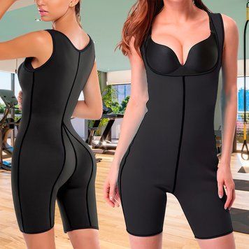 Жіночий стягуючий костюм для схуднення з ефектом сауни Body Shaper Чорний р XXL 07k01p066v4 фото