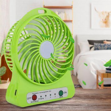 Портативний настільний міні вентилятор Home Fest Portable Mini Fan USB Зелений 01k07p015v2 фото