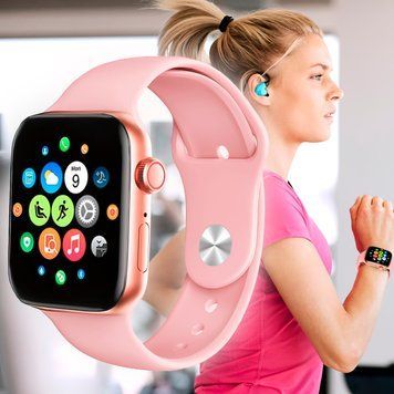 Смарт-годинник з функцією прийому та скидання дзвінків Smart Watch T500 Рожевий (626) 11k08p040v1 фото