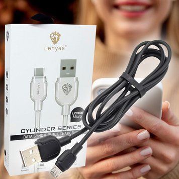 Кабель LENYES LC808 Micro USB 1м 2.1A, Черный (206) 11k06p383v1 фото