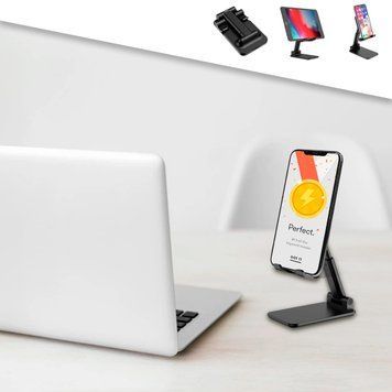 Універсальна підставка тримач для телефону та планшета Folding desktop phone stand Чорний (509) (В) 11k02p152v5 фото