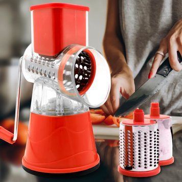 Ручна механічна терка-овочерізка з насадками 3в1 Vegetable Cutter JN-901 Червоний (JM) 10k13p054v4 фото