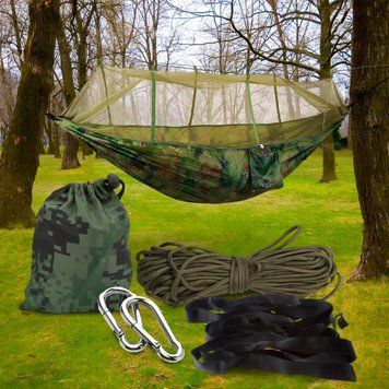 Портативний кемпінговий складний гамак з москітною сіткою Hammock Net 1931 Камуфляж (JS) 02k01p010v4 фото