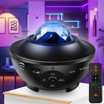 Лазерний розумний бездротовий Starry Projector bluetooth нічник-проектор з колонкою та пультом дистанційного керування (205) 01k09p295 фото