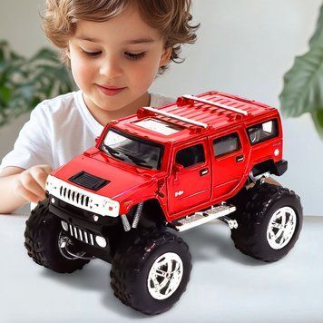 Машинка металлическая Hummer Off Road Kinsmart KT5337WB, инерционная, двери открываются, 1:40, 12 см Красный (IGR24) 03k10p377v2 фото