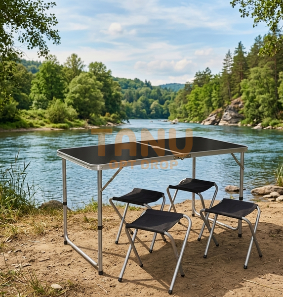 Стіл та стільці для пікніка Folding Table чорний 02k02p002v7 фото