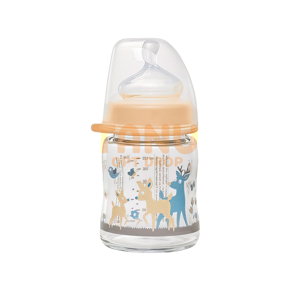 Стеклянная бутылочка для кормления NIP, 120 мл, с широким горлышком, ACTIFLEX (TK) 03k17p201 фото
