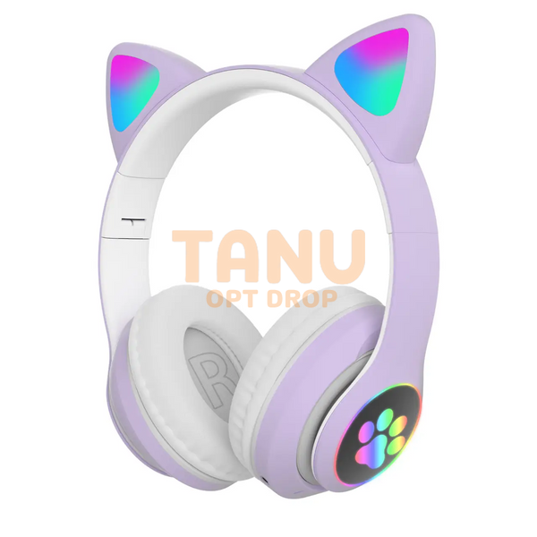 Бездротові дитячі TWS bluetooth навушники з котячими вушками Cat VIV-23M Фіолетові + SD карта пам'яті 64 gb 11k01p112v1 фото