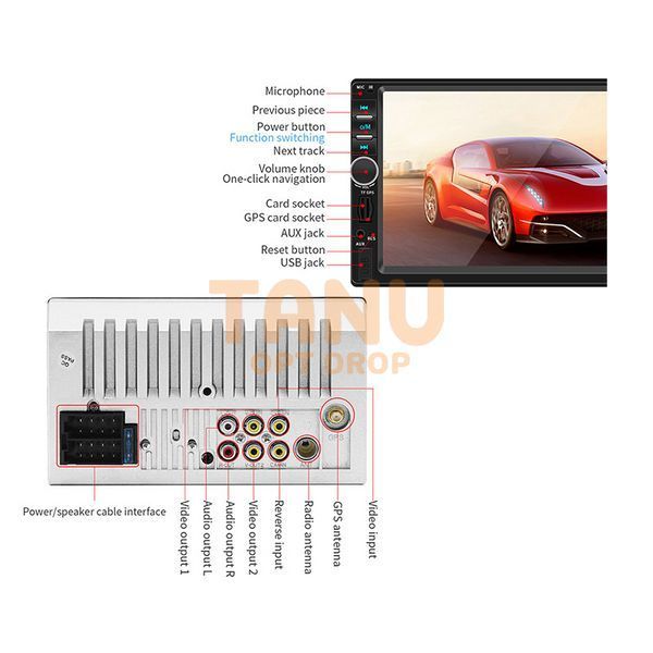Автомагнітола 2DIN 7018 + GPS 04k05p015 фото