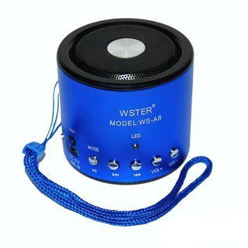 Портативная беспроводная колонка WSTER HY-A8 синяя 11k03p042v2 фото