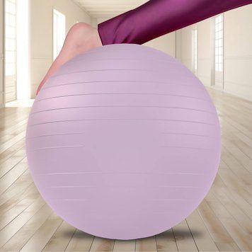 Надувний гумовий м'яч для фітнесу (фітбол) Yoga Bal 65 см Світло-Бузковий (HA-330) 02k07p022v14 фото