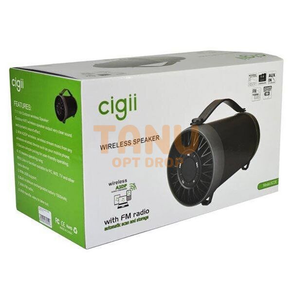 Портативна Bluetooth колонка акустика Cigii S11F Чорна (FM MP3 AUX USB) 11k03p072 фото