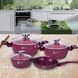 Набор Посуды 7 предметов HIGHER-KITCHEN с гранитным покрытием HK-315 т.бордо/4378 10k09p294v1 фото 1