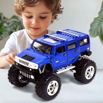 Машинка металлическая Hummer Off Road Kinsmart KT5337WB, инерционная, двери открываются, 1:40, 12 см Синий (IGR24) 03k10p377v4 фото