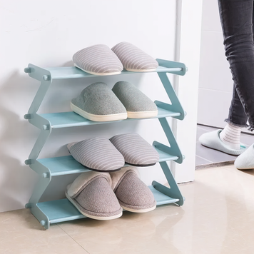 Полка стойка-органайзер для обуви на 4 полки New Z-Shaped Shoe Rack YH8802-4 Серый (2742) 01k04p026v1 фото