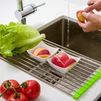 Кухонна складна сушарка для посуду на раковину KitchenWare EasyDry 37х22 см Зелена (HA-359) 10k05p027v2 фото