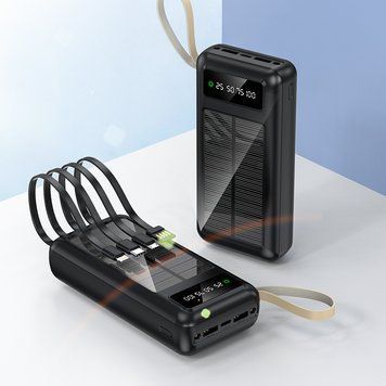 УМБ Повербанк PowerBank ViaKing T35519 20 000 mАh Сонячна панель чорний (H-3) 11k12p016v3 фото