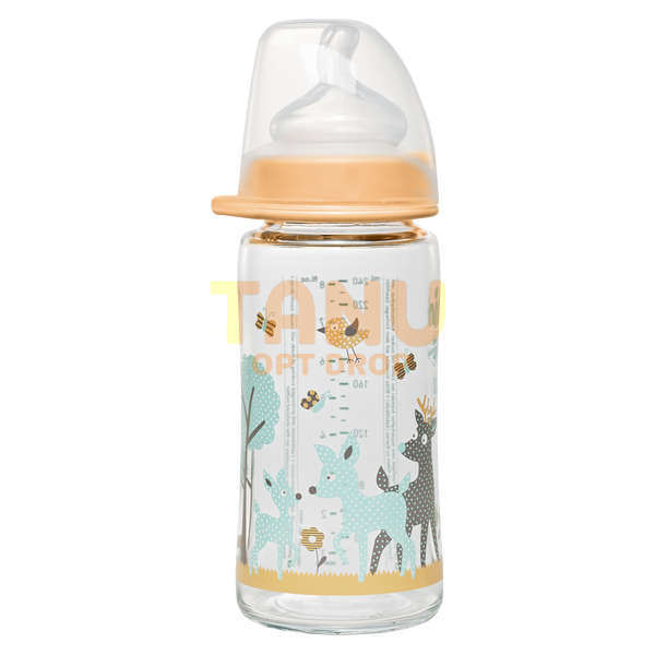 Стеклянная бутылочка для кормления NIP 35064, 240 мл, с широким горлышком, ACTIFLEX (TK) 03k17p120 фото