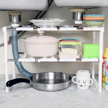 Регульована полиця для зберігання посуду, 38-70 см, KITCHEN RACK 10k10p111 фото