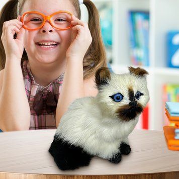Игровая фигурка Кот, сидящий из меха, 13 см в ассортименте 01k03p115 фото