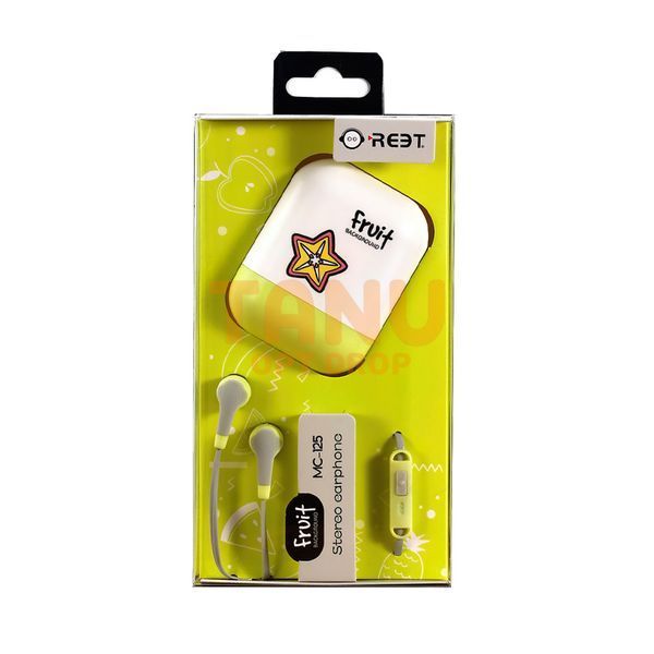Наушники вкладыши, с микрофоном Keeka Fruit MC-125 с коробочкой Желтые 11k01p096v4 фото