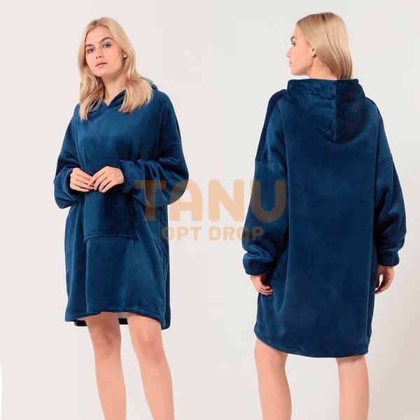 Толстовка - плед з капюшоном HUGGLE HOODIE КОВДРА, плед з рукавами СИНІЙ (NM-505) 01k06p001v1 фото