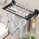 Самоклеюча настінна вішалка для рушників у ванну + прищіпки Towel rack YH6613 Чорний (2127) 01k04p225v2 фото 1