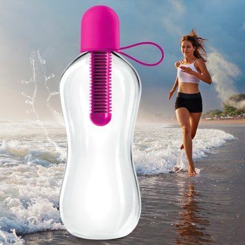 Спортивна пляшка для питної води з фільтром для води BOTTLE 550мл Рожева (205) 10k14p075 фото