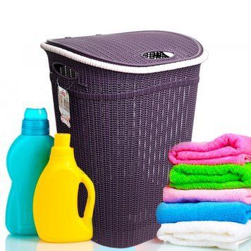 Кошик для білизни з кришкою Irak Plastik LA-150, фіолетовий (DRK) 01k02p155 фото