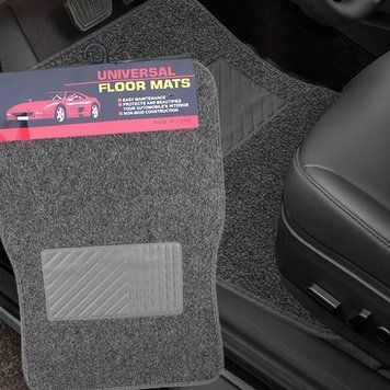 Набір універсальних килимків для автомобіля Universal Floor Mats, текстиль+резина, Сірий (DRK) 04k03p210v2 фото