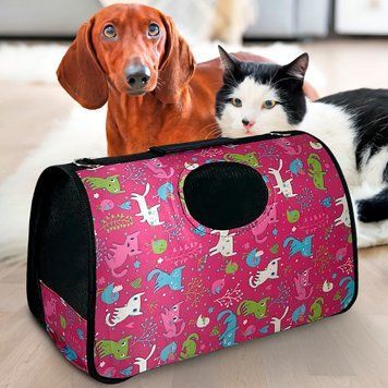 Сумка-переноска для животных, кошек и небольших собак White paws 42&times;25см М Розовый с котами (626) 05k01p045v4 фото