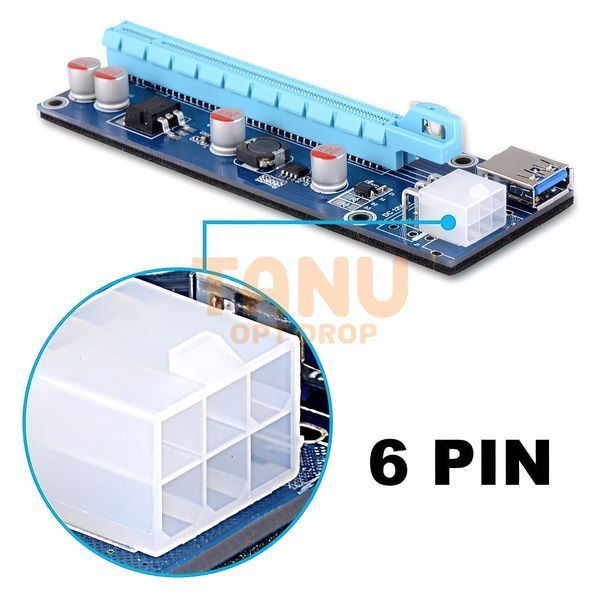 RISER aдaптep PCI-E для видеокарты 6 pin 11k06p071 фото