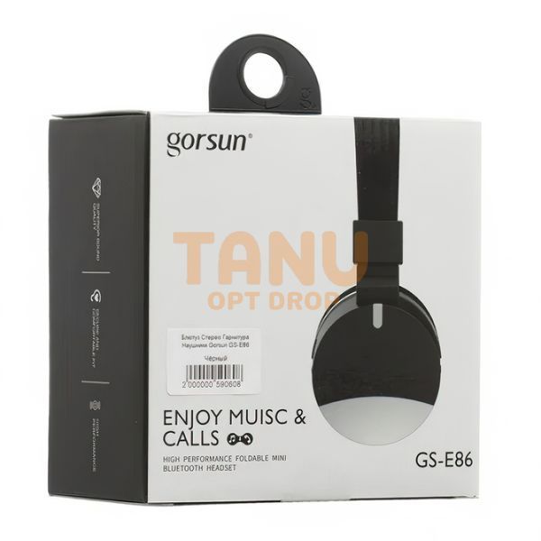 Бездротові Bluetooth навушники Gorsun GS-E86 Micro SD Чорні 11k01p036v1 фото
