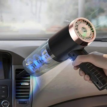 Автомобильный беспроводной портативный пылесос от аккумулятора 2в1 Vacuum cleaner MINI Черный (В) 04k03p003v2 фото