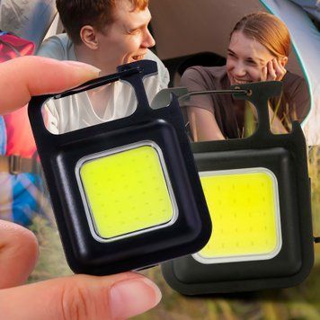 Портативний акумуляторний міні-ліхтар на батарейці з карабіном Light COB пластмасовий корпус 02k11p151v2 фото