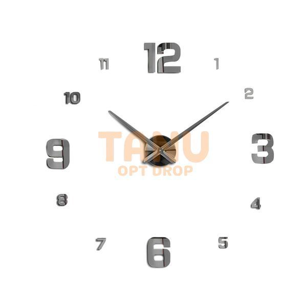 Настінні самоклеючі кварцові 3д годинник з арабськими цифрами ZH005 DIY Clock Сірі (B) 01k10p003v2 фото