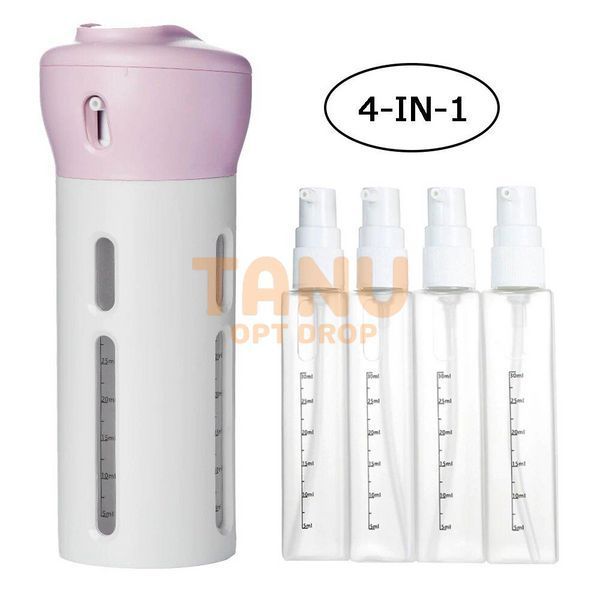 Дорожній органайзер для рідин Smart Travel Bottles Set 4 в 1 Рожевий 02k03p112 фото