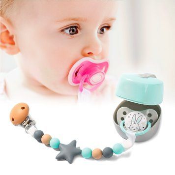 Тримач для пустушки із затискачем, зірочки "Natural nursing" "BabyOno" (SB) 719/01 03k17p270v1 фото