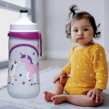 Дитяча пластикова поїлка NIP Kids Cup 35052, 330 мл, з висувною кришкою (TK) 03k17p125 фото