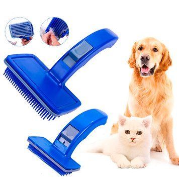 Самоочищаюча щітка для вичісування тварин Pet Zoom з тримерами масажна PetZoom (В) 05k02p004 фото
